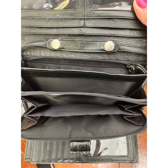 Brighton Leather Black Crossbody Bag Purse Crocodile Embossed Western Cowgirl Cl - Picture 9 of 17